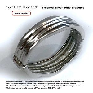 Vintage MONET© Brushed Silver Tone Bracelet